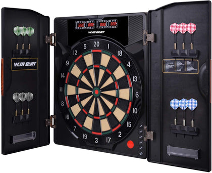 Electronic Soft Tip Dartboard Set with Cabinet - Goshi Sports