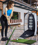 WOSOFE Golf Practice Hitting Net with A Tri-Turf Mat sets - Goshi Sports